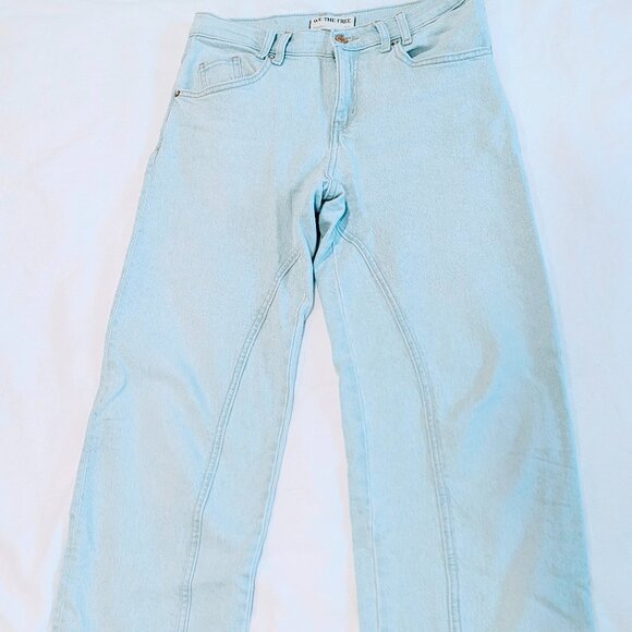 Free People We The Free Risk Taker Mid-Rise Jeans, Day Dream Blue, 26 Regular - Picture 1 of 9